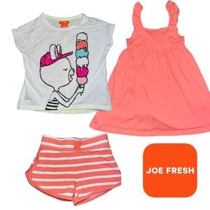 Joe Fresh 3 Piece Lot: Shorts, Tee & Summer Dress Size 3T EUC from 🇨🇦